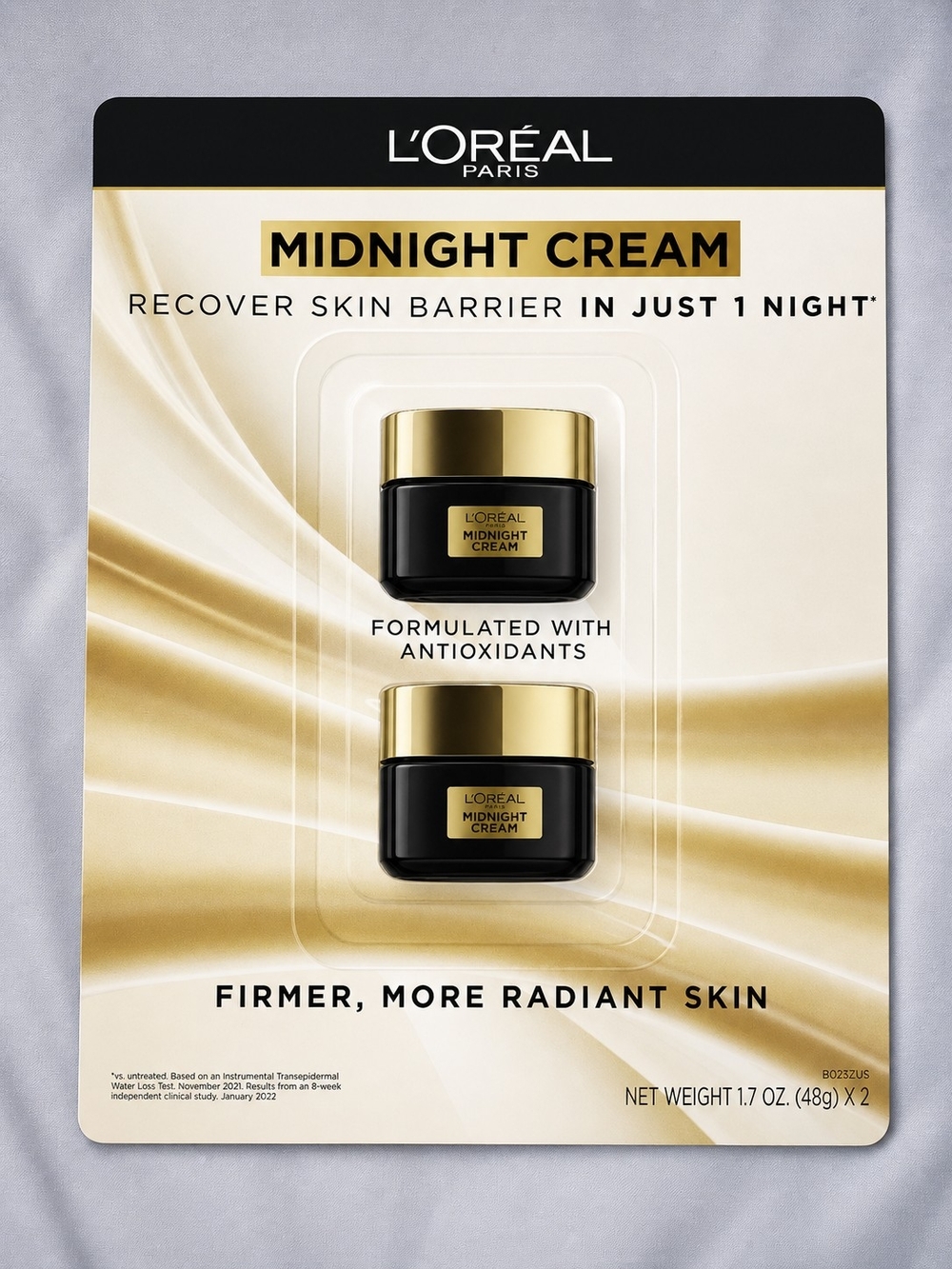 L'Oreal Paris Recover Skin Barrier Night Moisturizer - Black & Gold Packaging - Picture 2 of 4
